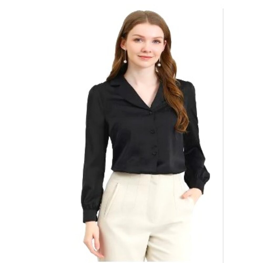 Apparis S Collared Button-Up Pocketed Oversized Tunic Top - Funeral